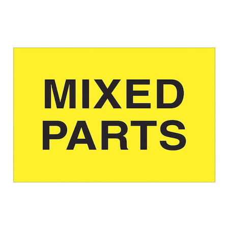 Tape Logic Tape Logic Labels, "Mixed Parts", 2 x 3", Fluorescent Yellow, 500/Roll DL1623