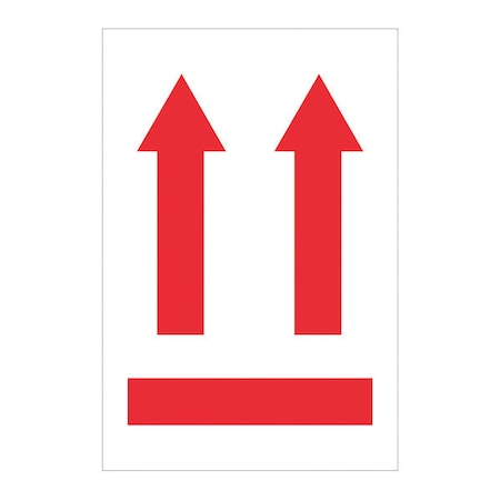 Tape Logic Tape Logic Labels, (two up arrows over red bar), 4 x 6", Red/White/Black, 500/Roll IPM501