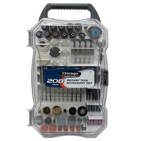 Chicago Power Tools Rotary Tool Accessory Set, 208 pcs. 63557