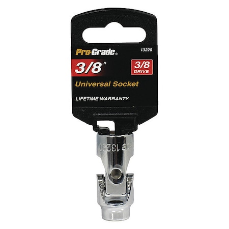 Pro-Grade Tools Socket, 3/8"Dr., 3/8", Universal 13220