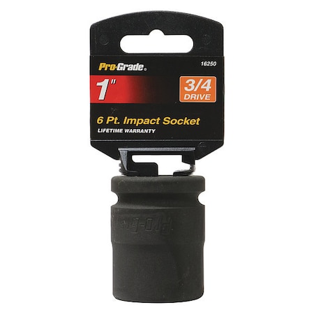 Pro-Grade Tools Socket, 3/4"Dr., 6Pt., 1" Impact 16250