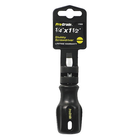 Pro-Grade Tools Stubby Screwdriver, 1/4x1-1/2" 17006