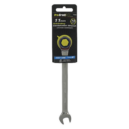 Pro-Grade Tools Ratcheting Combo Wrench, 11mm 11654