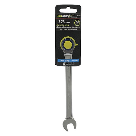 Pro-Grade Tools Ratcheting Combo Wrench, 12mm 11655