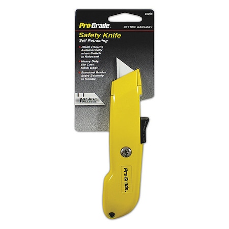 Pro-Grade Tools Self Retracting Utility Knife, Self-Retracting, Utility 82066