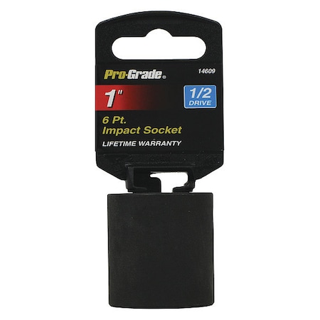 Pro-Grade Tools Socket, 1/2"Dr., 6Pt., 1" Impact 14609