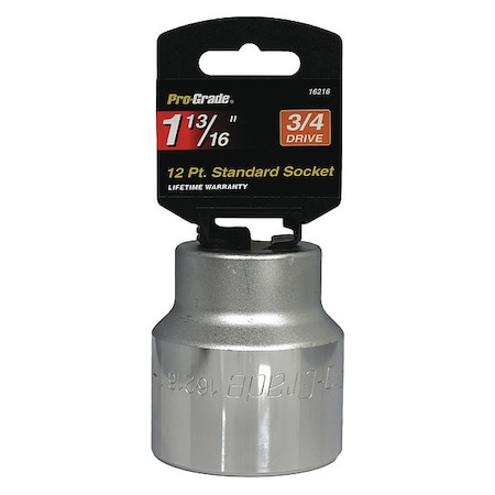 Pro-Grade Tools Socket, 3/4"Dr., 12Pt., 1-13/16" 16216