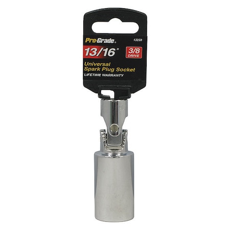Pro-Grade Tools Socket, 3/8"Dr., 13/16" Spark Plug, 13250 13250