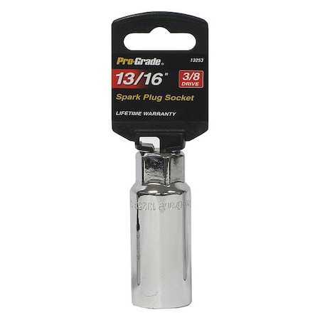 Pro-Grade Tools Socket, 3/8"Dr., 13/16" Spark Plug, 13253 13253