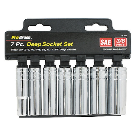 Pro-Grade Tools 3/8" Drive, Socket Set SAE, 7 pcs 19303