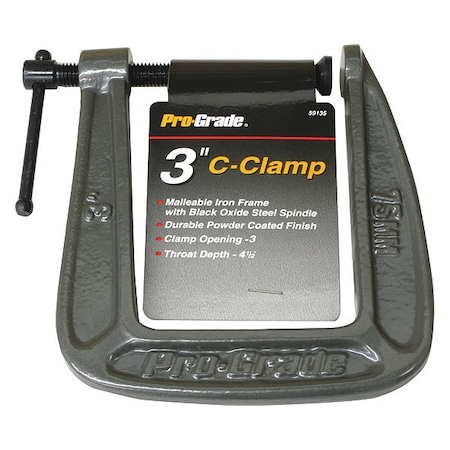 Pro-Grade Tools C-Clamp 3x4-1/2" (Deep Throat) 59135