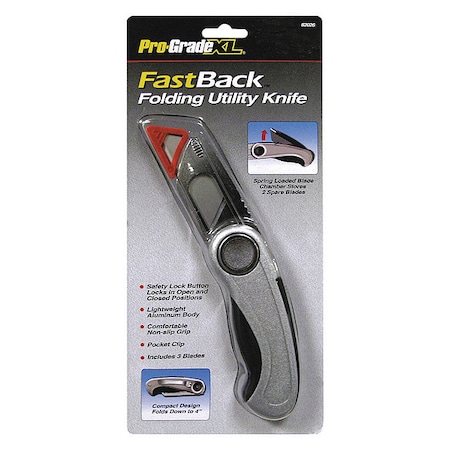 Pro-Grade Tools Fastback Folding Utility Knife, Folding Retractable Folding Knives 82026