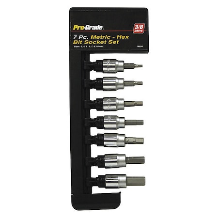 Pro-Grade Tools Metric Hex Bit Set, 7 pcs., 3/8"Dr. 19030