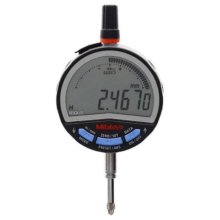 Mitutoyo Digital Indicator, 0 to 12.7mm Range, Flat 543-700B-02