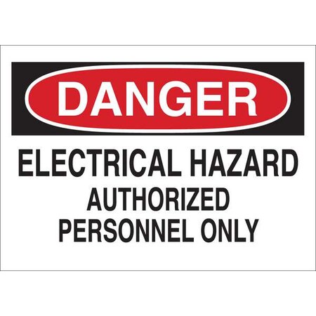 Brady Danger Sign, 3 1/2 in Height, 5 in Width, Polyester, Rectangle, English 87755
