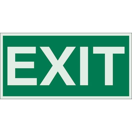 Brady Exit Sign, Polyester, 6" W, 3" H, Exit, Green, White 59329