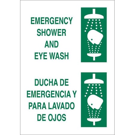 Brady Emergency Shower And Eye Wash Ducha De Emergencia Y Para Lavado De Ojos, 14 x 10, Plastic, 38993 38993