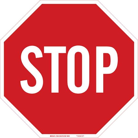 Brady Stop Sign, 18" Height, 18" Width, Aluminum, Octagon, English 94142