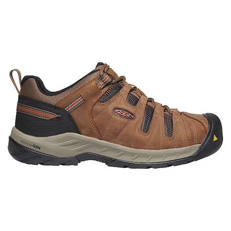 KEEN Size 10-1/2 Men's Hiker Shoe Steel Work Shoe, Shitake/Rust 1023268