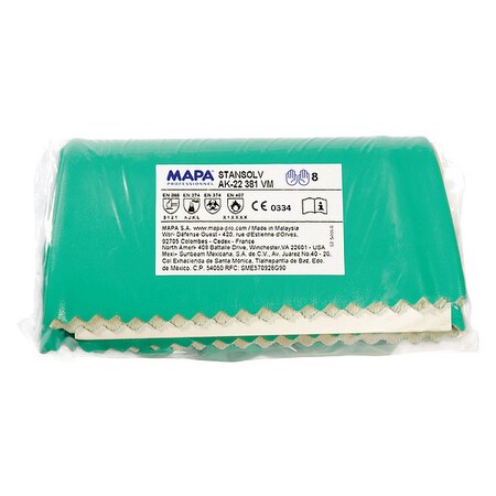 Mapa Chemical Resistant Gloves, Nitrile, 13 in L, 13 mil, Green, 9, 1 PR AK-22
