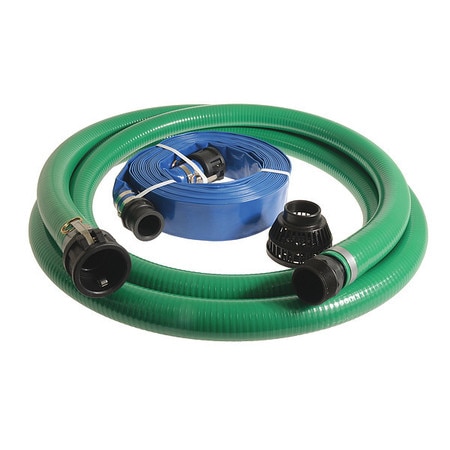 ZORO SELECT Water Hose, 2" ID x 20 ft., 50 ft., Green PKQ2-200