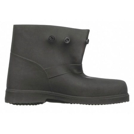 Treds Overboots Overboots, Plain Toe, 6 in Height, Snap Tab Closure, Slip Resistant Sole, Black, 9 to 10 13856
