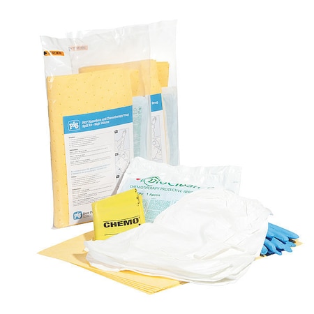 Pig Spill Kit, 6 L Volume Absorbed per Kit, Not Applicable Capacity, Bag, Yellow, 3 KIT2011