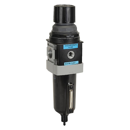 Wilkerson Filter-Regulator, Particles/Water Removal, Gauge Port Size: 1/4 in B28-06-FL00B