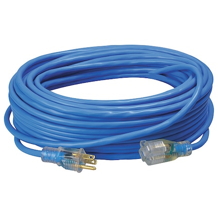 Southwire SJTW Extension Cord, 14 AWG, Outdoor, 14/3, 1 Outlets, 5-15R, Blue, PVC, 5-15P, 100 ft 2469SW8806