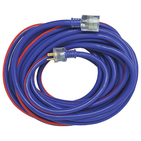 Southwire SJTW Extension Cord, 10 AWG, Outdoor, 10/3, 1 Outlets, 5-15R, Blue/Red, PVC, 5-15P, 50 ft 26480064