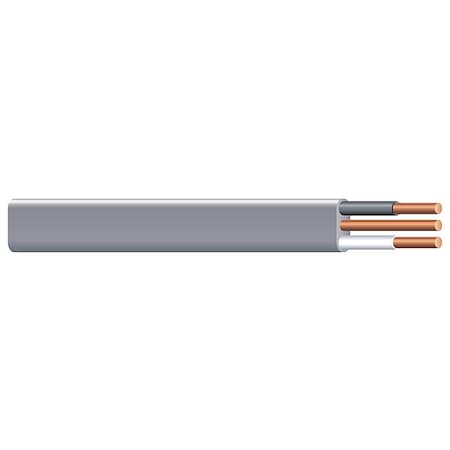 Southwire Non-Metallic Underground Feeder Cable, UF-B, 12 AWG, 2C with Ground C, Gray, PVC, Solid, 600V AC 13055901