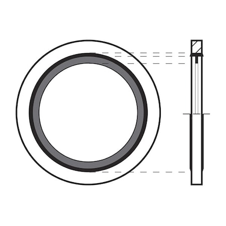 Adaptall Sealing Washer, Fits Bolt Size M6 Steel/Buna-N, Cadmium-Plated Finish 9500-06MM