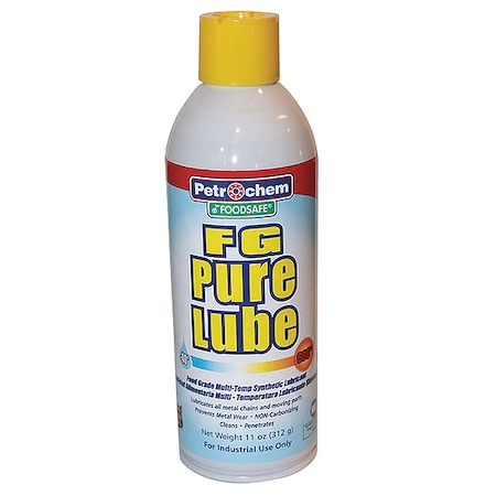 Petrochem FG Pure Lube, Food Grade, Mult-Temp Synthetic Lubricant, 11 oz, Aerosol Can, Amber FG PURE LUBE