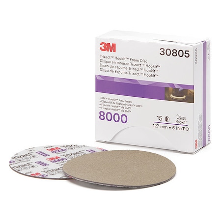 3M Polishing Pad, Foam, 5" Size, PK15 30805