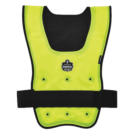 Ergodyne Dry Cooling Vest, Nylon, Hook-and-Loop, Green, XL 6687
