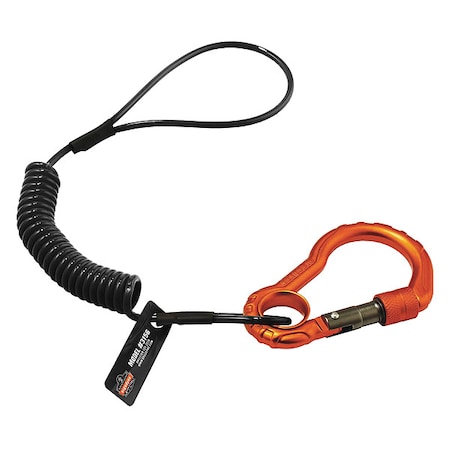 Ergodyne Coiled Lanyard, 4 ft., 2 lb. Weight Capacity, Black 3156