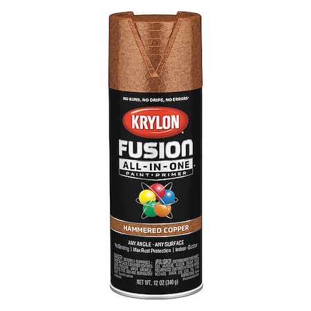 Krylon Hammered Spray Paint, Copper, Hammered, Solvent, 12 oz K02786007