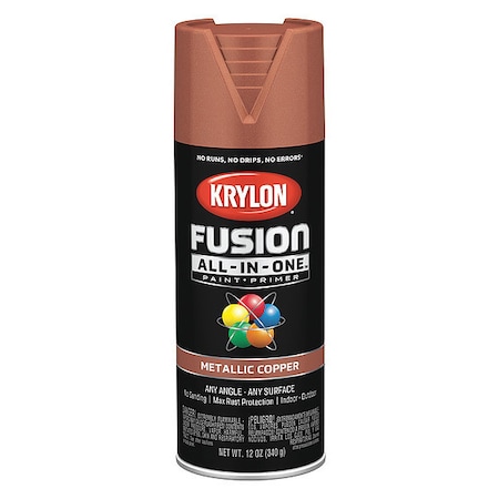 Krylon Metallic Spray Paint, Copper, Metallic, Solvent, 12 oz K02768007