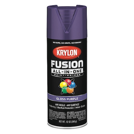 Krylon Rust Preventative Spray Paint, Purple, Gloss, Solvent, 12 oz K02719007