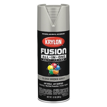 Krylon Rust Preventative Spray Paint, Smoke Gray, Gloss, Solvent, 12 oz K02723007