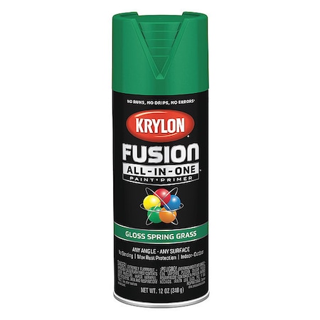 Krylon Rust Preventative Spray Paint, Spring Grass, Gloss, Solvent, 12 oz K02724007