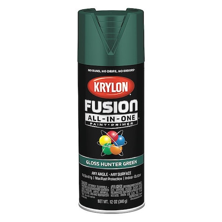 Krylon Rust Preventative Spray Paint, Hunter Green, Gloss, Solvent, 12 oz K02789007