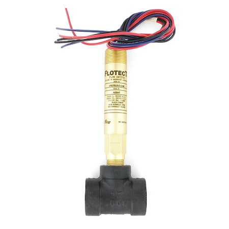 Dwyer Instruments Mini-size flow switch, brass upper and lower body, 3/4" NPT, iron tee. V6EPB-B-D-2-MI