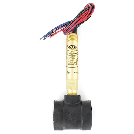 Dwyer Instruments Mini-size flow switch, brass upper and lower body, 1-1/4" NPT, iron tee. V6EPB-B-D-4-MI