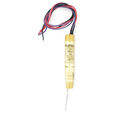 Dwyer Instruments Mini-size flow switch, brass upper and lower body, 2" NPT, less tee. V6EPB-B-D-6-0