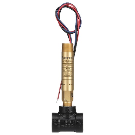 Dwyer Instruments Mini-size flow switch, brass upper and lower body, 3/4" NPT, iron tee. V6EPB-B-S-2-MI