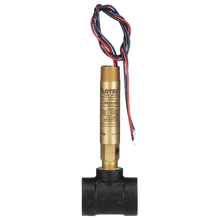 Dwyer Instruments Mini-size flow switch, brass upper and lower body, 1" NPT, iron tee. V6EPB-B-S-3-MI