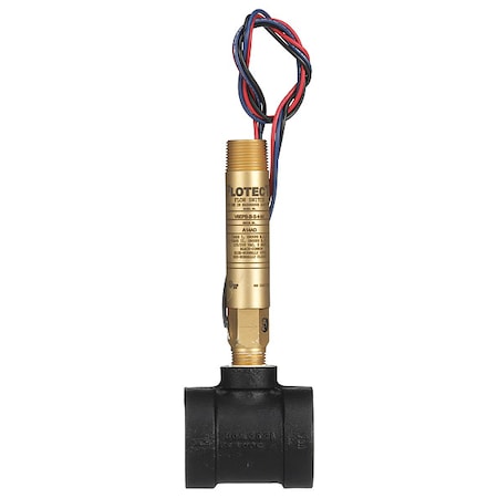 Dwyer Instruments Mini-size flow switch, brass upper and lower body, 1-1/4" NPT, iron tee. V6EPB-B-S-4-MI