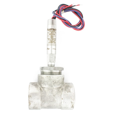 Dwyer Instruments Mini-size flow switch, stainless steel upper and lower body, 2" NPT, stainless steel tee. V6EPS-S-D-6-S