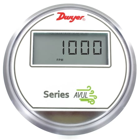 Dwyer Instruments Air velocity transmitter, 3% of reading accuracy, duct mount, BACnet communications, with LCD AVUL-3DB1-LCD